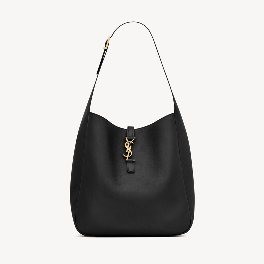 NEW YSL YVES SAINT LAURENT LE 5 À 7 SUPPLE LARGE HANDBAG PURSE BAG LEATHER BLACK